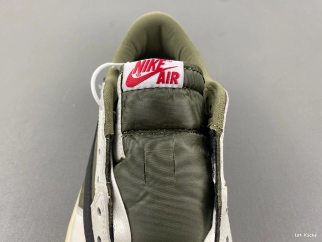 1st Kicks AIR OLIVE 1 OG DM7866-200 LOW X TRAVIS MEDIUM JORDAN SCOTT 0705
